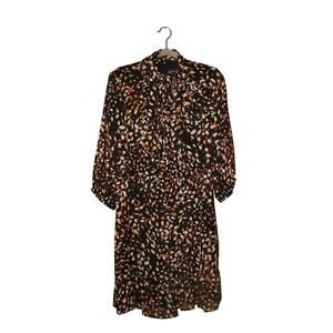 CLOVER AND SLOANE $98 3/4 Sleeve Abstract‎ Dot Fit & Flare Dress Size 12